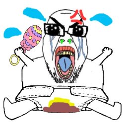 Snot Nosed Baby Soyjak is Angry and Throwing a Tantrum Meme Template