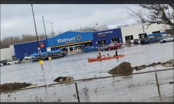 Why Are People Canoeing in  a Flooded Walmart!? Meme Template