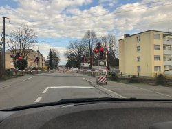 Waiting for train crossing and construction Meme Template