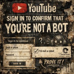 YouTube: Sign in to confirm that you're not a bot Meme Template
