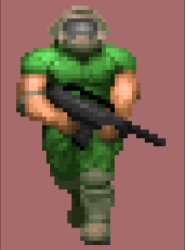Doomguy walking Meme Template
