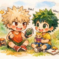 Cute bakugou and deku as kids Meme Template