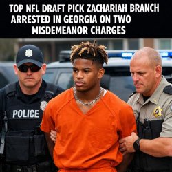 Top NFL Draft pick Zachariah Branch arrested in Georgia on two m Meme Template