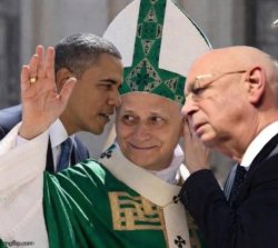 Obama , Pope Trotsky and Klaus Schwab Meme Template