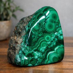 A 10 kg (approximately 22 lbs) polished malachite freeform is co Meme Template