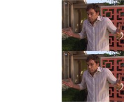 double dexter shrug Meme Template