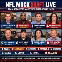 NFL mock draft live: Team reporters make their first-round picks Meme Template