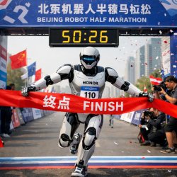 A humanoid robot that won a half-marathon race for robots in Bei Meme Template
