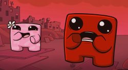 Shocked Meat Boy and Laughing Bandage Girl meme Meme Template