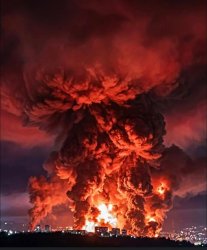 Burnung refinery in Tuapse, Russia Meme Template