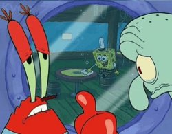 Mr.krabs + squidward Meme Template