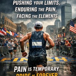 running a marathon is the greatest athletic achievement, pushing Meme Template