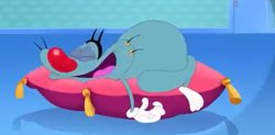 Oggy Sleeping Meme Template