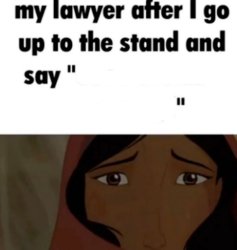 my lawyer after i go up to the stand and say x Meme Template