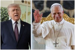 trump and pope leo Meme Template