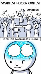 Two thoughts in head Meme Template