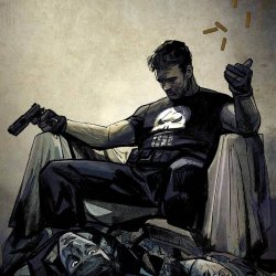 Punisher on his throne Meme Template