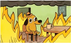 this is fine dog only fire Meme Template
