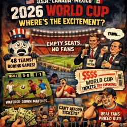 The 2026 World Cup, hosted by the USA, Canada, and Mexico, has f Meme Template