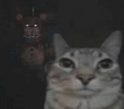 Freddy behind cat Meme Template