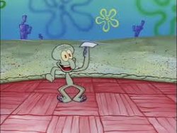 Squidward Paper Flying Meme Template