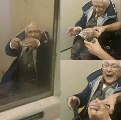 Granny handcuffed Meme Template