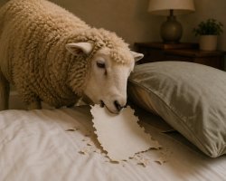 Sheep eats paper Meme Template
