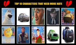 Top 10 characters that need more hate Meme Template