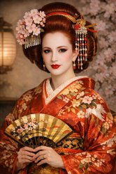 Salma Bennani as a geisha Meme Template