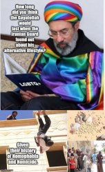 Gay Ayatollah was murdered by Iranian Guard Meme Template
