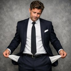 man looking elegant but with his pockets empty Meme Template