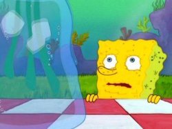 SpongeBob staring at water Meme Template