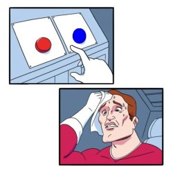 two buttons blue Meme Template