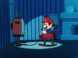 Mario Playing Video Games at 2am Meme Template