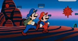 Mario and Luigi travel to the Mushroom Kingdom Meme Template