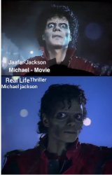 MJ Thriller real life vs. Jaafar Jackson Thriller (Michael) Meme Template