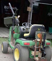 Machine Gun Lawnmower Meme Template