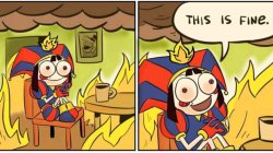This is Fine Pomni Meme Template