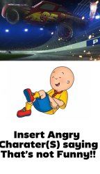 Who tells Caillou to stop Laughing at LM's Crash Meme Template