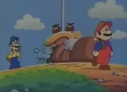 Mario Walks away from Goomba's Shoe Meme Template