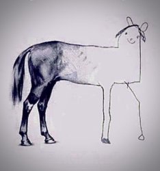 half badly drawn horse Meme Template