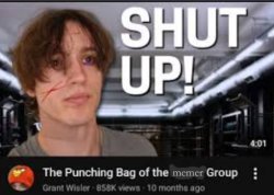 the punching bag of the memer group Meme Template