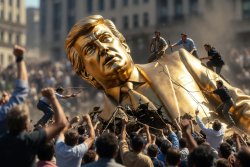 Trump Statue torn down - American future Meme Template