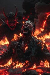 Satan MAGAt burning Hell Alex Jones Sins Meme Template