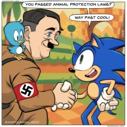 Sonic the Hedgehog meets Adolf hitler Meme Template