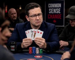 Poilievre the poker player Meme Template