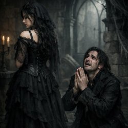 a girl turning her back towards a man while the man is on his kn Meme Template