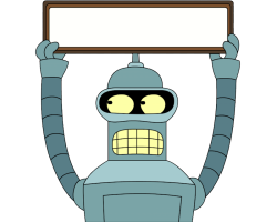 Bender With Sign Sticker Meme Template