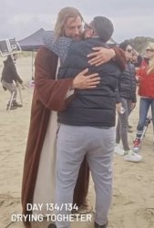Jesus comes in for a hug Meme Template
