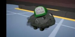 temu peble with his thinken cap Meme Template